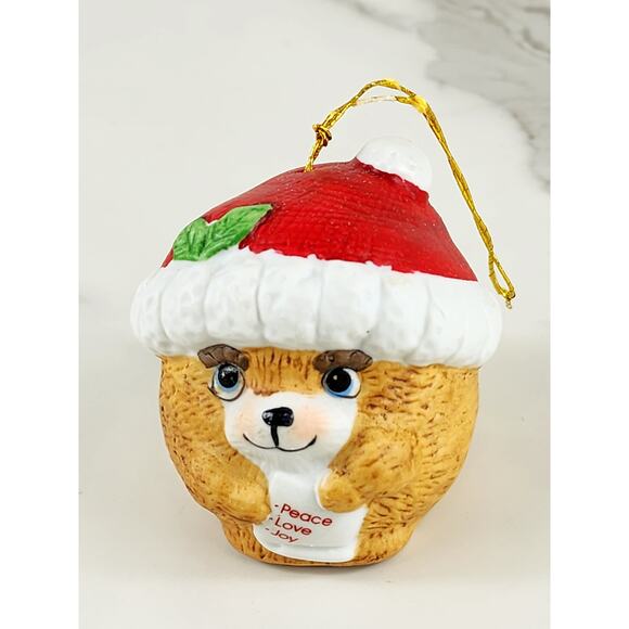 Jasco Christmas Bell Chimer Ornament 2 1/2" Little Something 70s Santa Hat Vtg - Picture 1 of 14